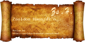 Zsoldos Hasszán névjegykártya
